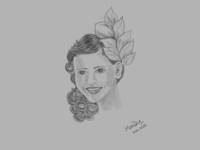 Smiling Girl Portrait Sketch