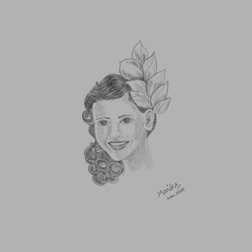 Smiling Girl Portrait Sketch Krita